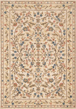 Tapis Joliette – motif bleu et crème, à bordure (Kalora Meadow X756-WT41) – Meubles TOCO