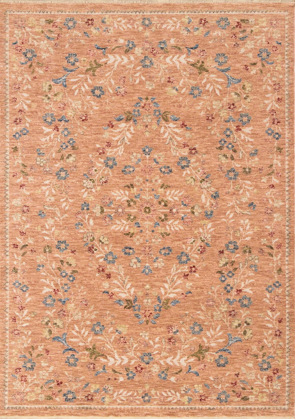 Tapis Joliette – motif bleu et crème (Kalora Meadow X779-WT15) – Meubles TOCO