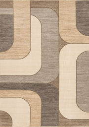 Beige et gris, géométrique / 5'3" x 7'10"