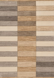 Beige et gris, rayé / 5'3" x 7'10"