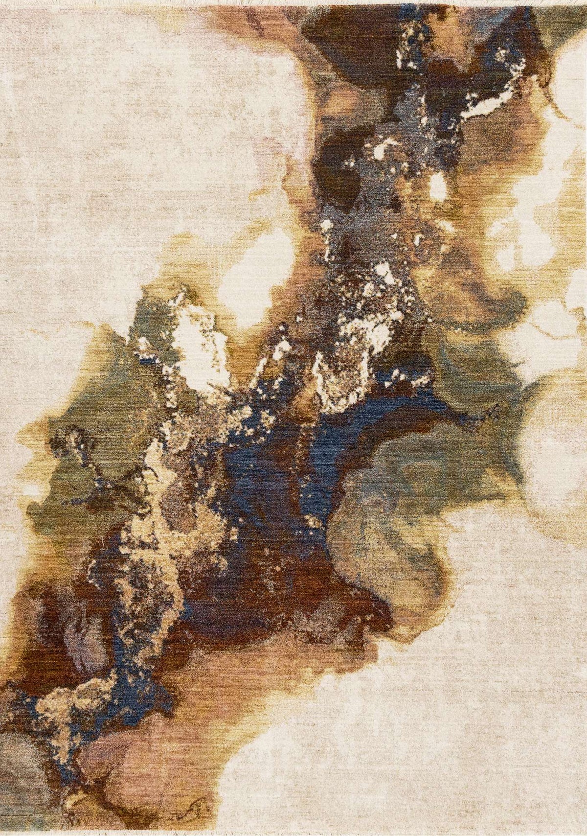 Tapis Cacouna – motif beige et bleu (Kalora Muse H954/2747) – Meubles TOCO