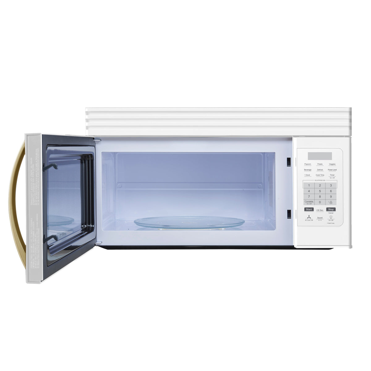 Micro-ondes à hotte intégrée Forno Scalo blanc FOTR3007-30WHT – porte ouverte – Meubles TOCO