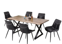 Table de Cuisine en Bois avec Faux Bords Naturels  | T-1811