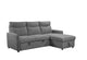 Sofa-lit 3 Places Gris avec Chaise Longue Réversible