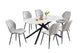 Table de Cuisine- 63'' Plateau en Marbre Blanc en Pierre Frittée et Pieds en Acier noir / T-1530