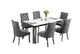 Table de Cuisine- 71'' / Plateau en Céramique Effet Marbre et Pieds en Acier Chromé / T-1274