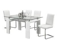 Table de Cuisine- 63'' / Verre Trempé avec Pieds Chromés Moderne | T-1480