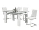 Table de Cuisine- 63'' / Verre Trempé avec Pieds Chromés Moderne | T-1480