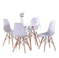 Milan / Ensemble de Cuisine / 5 morceaux / Chaises Blanches