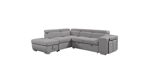 Pratiquo - Sofa-Lit Sectionel - Gris Pâle
