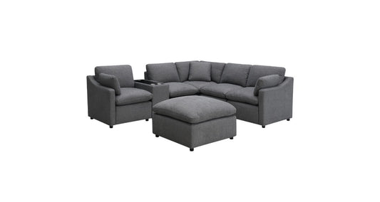 Sectionnel Modulaire / 7 morceaux / Gris Foncé / MA99076