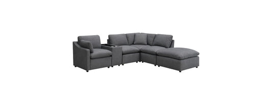 Sectionnel Modulaire / 6 morceaux / Gris Foncé / MA99076