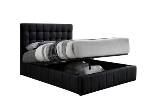 Ernest / Lit Queen Complet avec Rangement / Noir