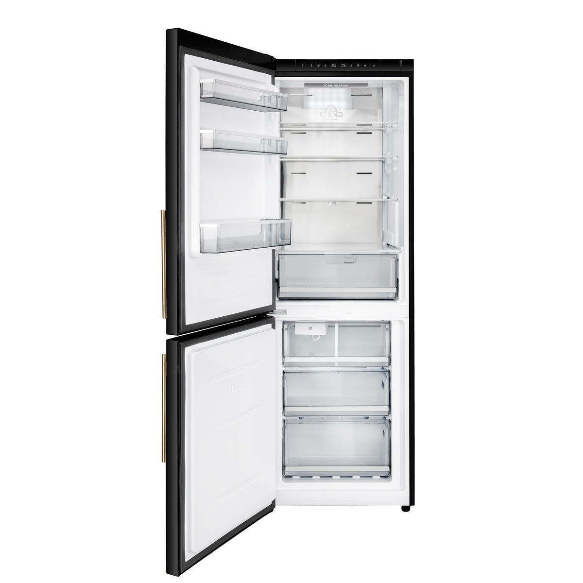 Réfrigérateur Forno Custodia noir FFFFD1766-24BLK-LS – portes ouvertes – Meubles TOCO