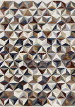 Tapis Knowlton – motif beige et bleu, géométrique (Kalora Samira F044/7274) – Meubles TOCO