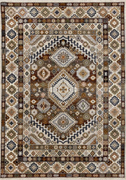 Beige et crème, à bordure / 5'3" x 7'10"