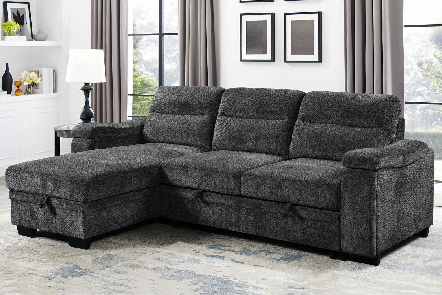 Sofa-Lit Sectionnel Savio | Gris Foncé |