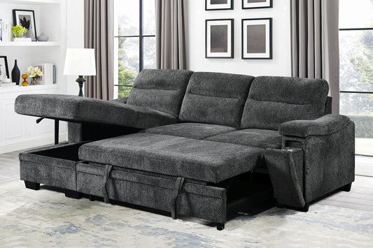 Sofa-Lit Sectionnel Savio | Gris Foncé |