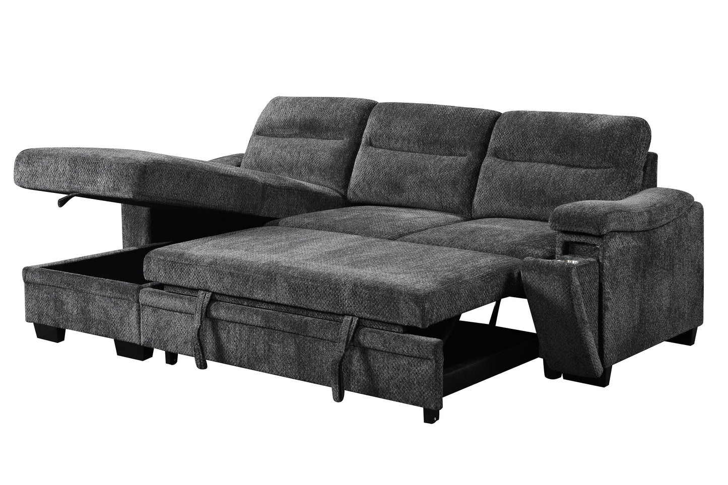 Sofa-Lit Sectionnel Savio | Gris Foncé |