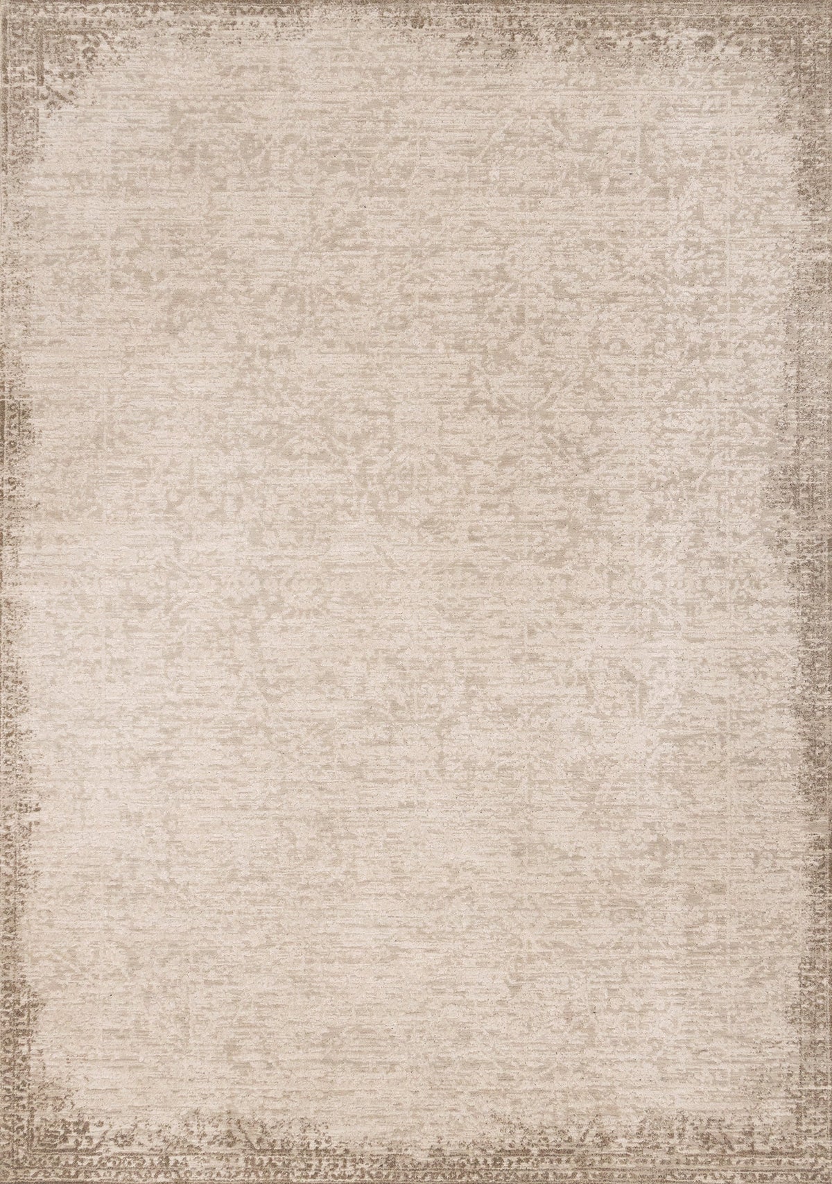 Tapis Dunham – motif taupe et blanc, à bordure (Kalora Sawyer X582-EK34) – Meubles TOCO