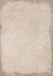 Taupe et blanc, à bordure / 5'3" x 7'5"