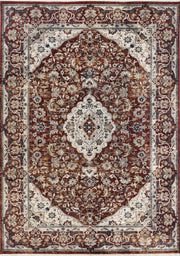 Beige et bleu, médaillon / 5'3" x 7'10"