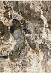 Beige et bleu, abstrait / 5'3" x 7'10"