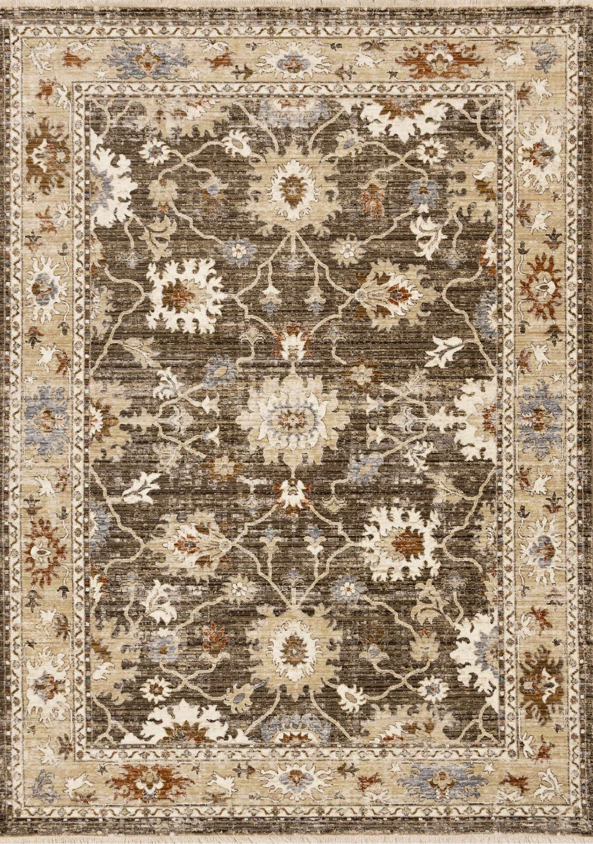 Tapis Granby – motif brun et crème (Kalora Serene K858-4393) – Meubles TOCO