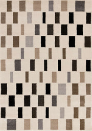 Noir et gris, géométrique / 5'3" x 7'7"