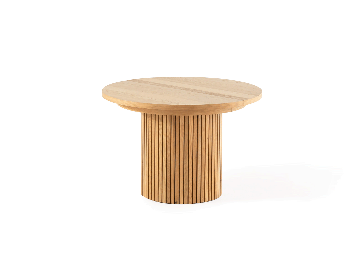 Table à manger ronde extensible Transformer en chêne scandinave – démonstration animée de la transformation – Meubles TOCO