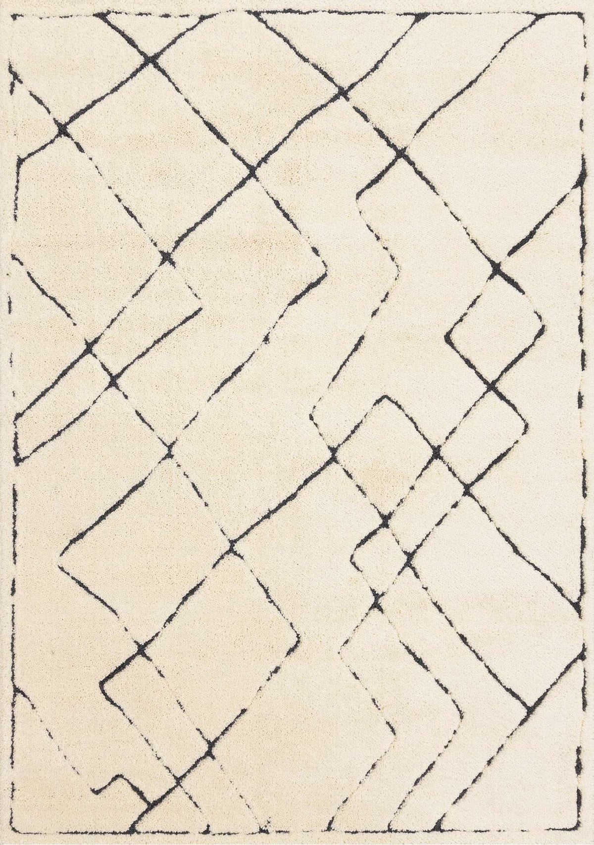 Tapis Lévis – motif noir et crème, treillis (Kalora Talia 1320/ZD26) – Meubles TOCO