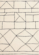 Tapis Lévis – motif noir et crème, géométrique (Kalora Talia 1345/26) – Meubles TOCO
