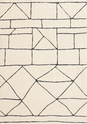 Noir et crème, géométrique / 5'3" x 7'7"