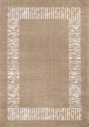 Taupe et blanc, uni / 5'3" x 7'7"