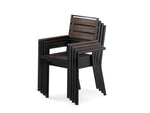 Chaise extérieure Transformer en noyer foncé, cadre noir – sur fond blanc – Meubles TOCO