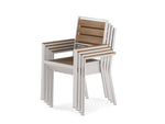 Chaise extérieure Transformer en chêne clair, cadre blanc – sur fond blanc – Meubles TOCO