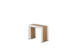 Table à manger extérieure extensible Transformer en chêne clair, cadre blanc – démonstration animée de la transformation – Meubles TOCO