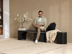 Banc rond Transformer hickory fumé avec table ronde