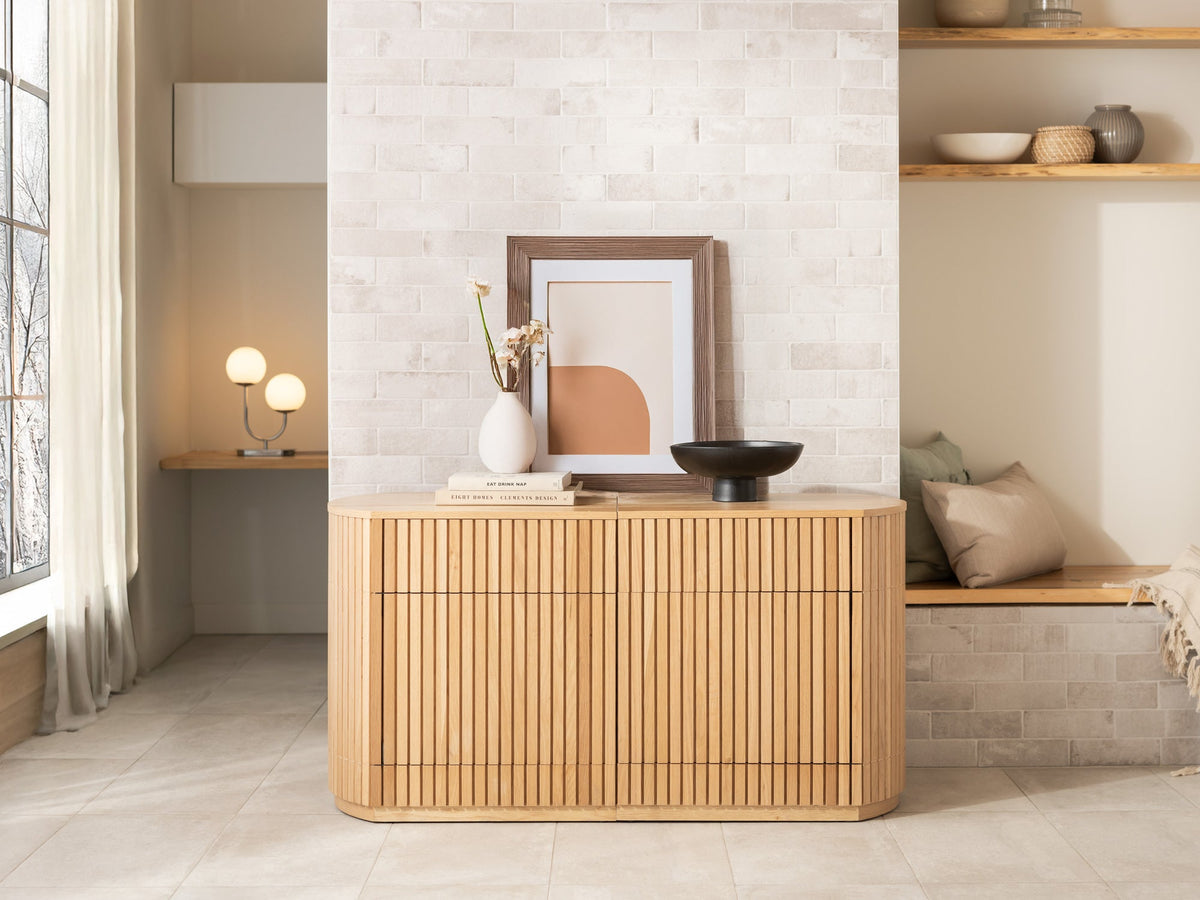 Transformer Round Sideboard Scandinavian Oak lifestyle