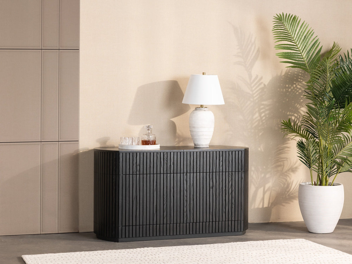 Transformer Round Sideboard Smoked Hickory lifestyle