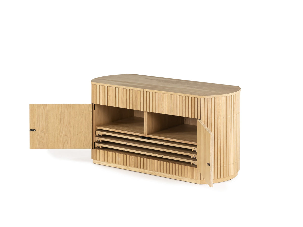 Transformer Round Sideboard Scandinavian Oak panel storage