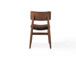 Chaise ronde Transformer en noyer royal – vue de dos, sur fond blanc – Meubles TOCO