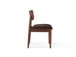 Chaise ronde Transformer en noyer royal – vue de côté, sur fond blanc – Meubles TOCO