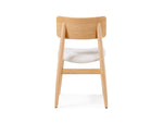 Chaise ronde Transformer en chêne scandinave – vue de dos, sur fond blanc – Meubles TOCO