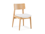 Chaise ronde Transformer en chêne scandinave – vue de trois quarts, sur fond blanc – Meubles TOCO