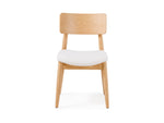 Chaise ronde Transformer en chêne scandinave – vue de face, sur fond blanc – Meubles TOCO