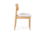 Chaise ronde Transformer en chêne scandinave – vue de côté, sur fond blanc – Meubles TOCO