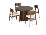 Chaise ronde Transformer en noyer foncé – fermée, format compact, ensemble table et chaises – Meubles TOCO