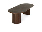 Table à manger ronde extensible Transformer en noyer foncé – déployée – Meubles TOCO