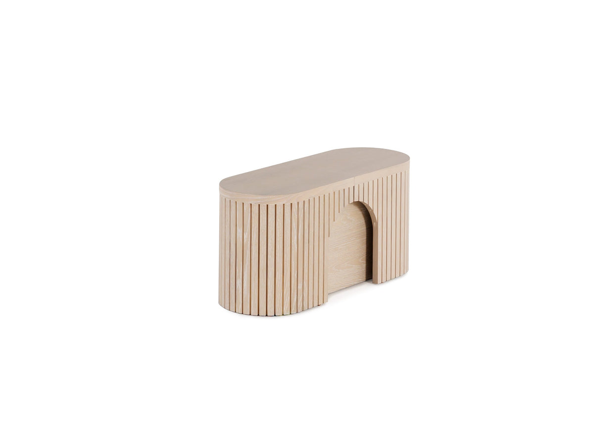 Banc rond Transformer fermé - chêne flotté